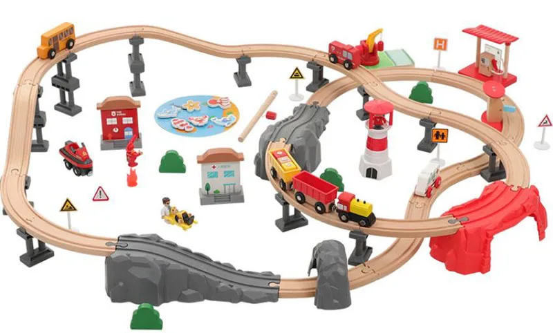 3 stücke Holz Zug Track Zubehör Pier Eisenbahn Halterung Competible für Thomas Alle Marken Holz Track Pädagogisches Schiene Auto Spielzeug – Detail 14