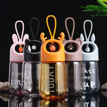 

Lovely kids Water Bottle Candy Colors Sport Drinking Bottles With A Rope To Carry Leak-proof Portable for Travel Hiking Running