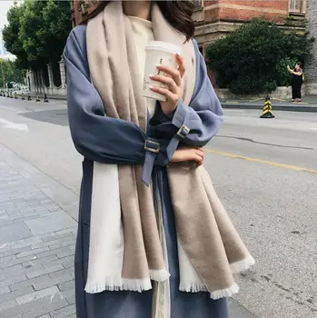 

New Autumn Winter Cashmere Scarf Women's Patchwork Scarf Spell Color Girl's Long Warm Scarves Shawl Female Fashion Scarf Wraps