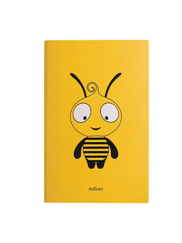 

Cute Mini Notebook College Student Simple Small Fresh Little Bee Faux Leather Notepad, Multifunctional Design Easy To Carry