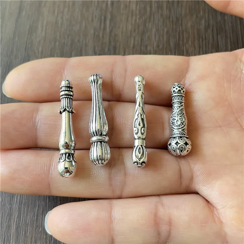 JunKang 40pcs 4 kinds of zinc alloy box column connector DIY making rosary necklace tassel matching jewelry accessories