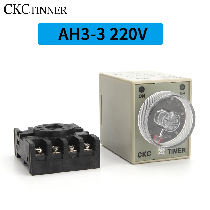 Time Relay AH3-NA AH3-NB AH3-NC AH3-ND AH3-NE On-Delay Timer Time Relay Switch 8Pin 12V/24V/36V/48V/110V/220V/380V NWPNLXEA(AH3-NB,220V