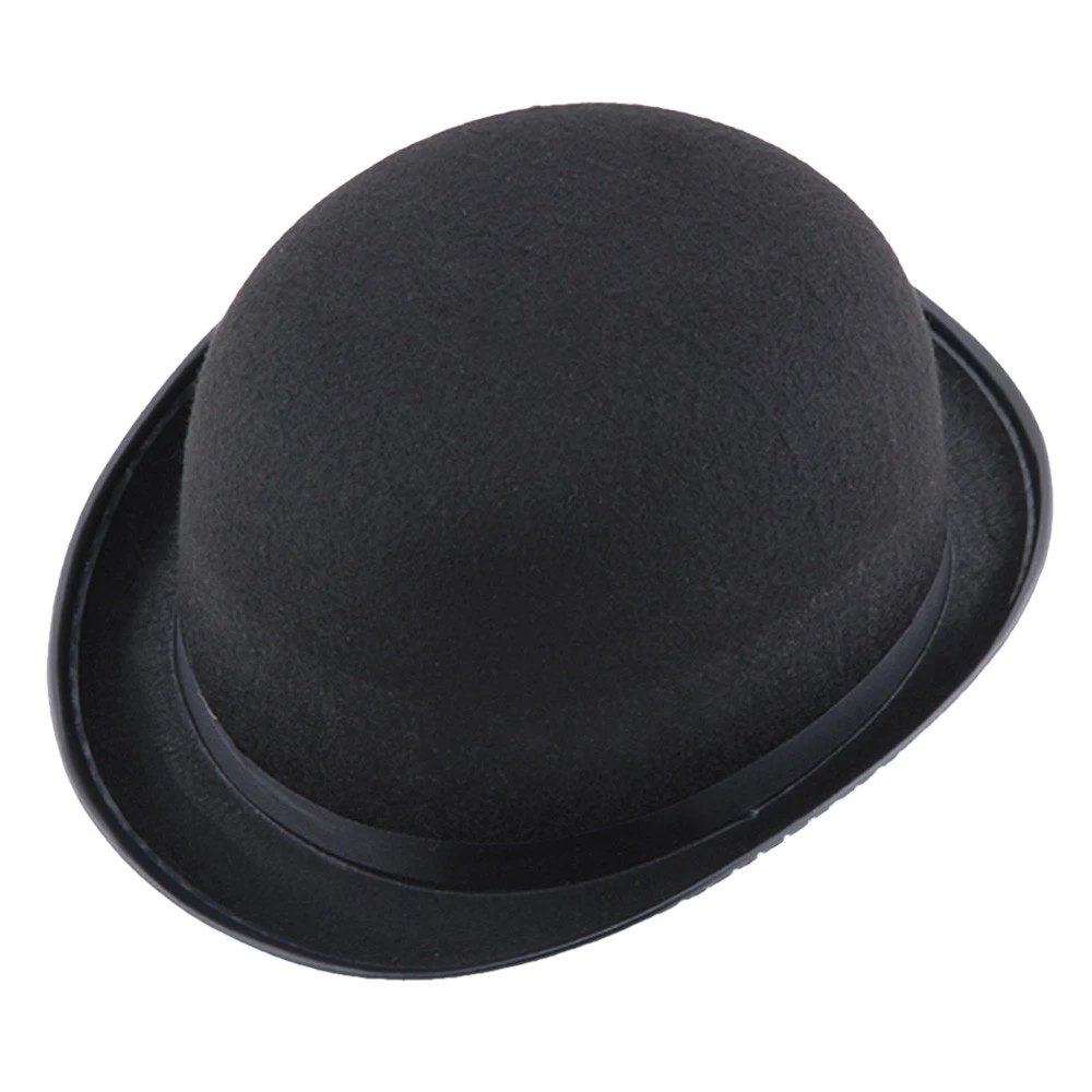 Hat Women Winter Felt Hats Men Fashion Black Top Halloween Round Caps Bowler Hats Magician Magic Jazz 918
