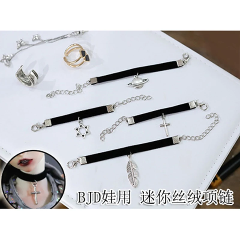 

BJD Doll Jewelry 1/4 1/3 Uncle Size Mini Accessories Jewelry Imitation Collars Dark Velvet Straps Necklace Multiple designs