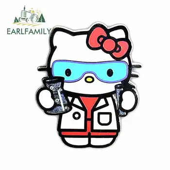 

EARLFAMILY 13cm x 10.9cm Cartoon for Hello Kitty Chemist Graphics Car Sticker JDM Auto Motorcycle Decal Window Car Styling