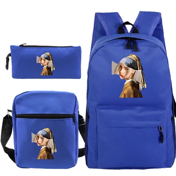 

Billie Eilish Backpack Teens Schoolbags Boys Girls Bookbag Students Back to School Gift(3pcs-set Backpack shoulder Bag pen Bag)