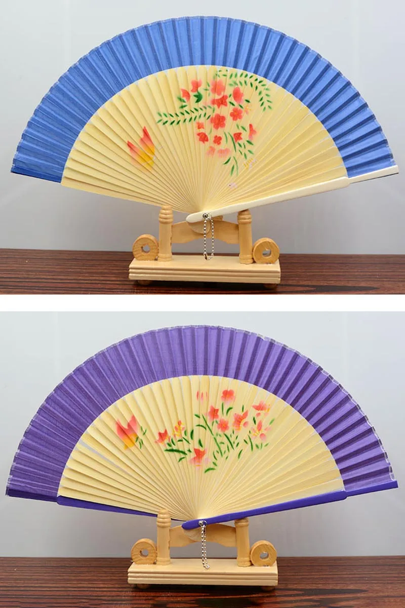 Best Chinese Style Dance Wedding Party Lace Silk Folding Hand Held Flower Fan
