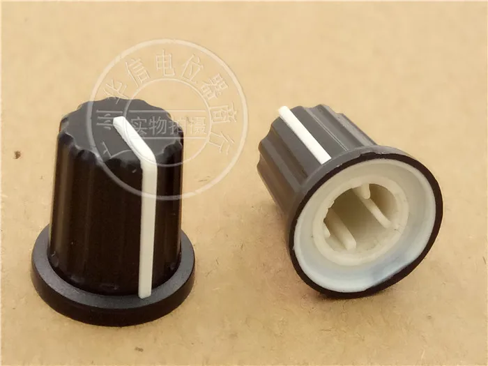 12pcs W15.5MM * H17.5MM Half - axis potentiometer Knob cap / Plastic A black cap 0 degrees 90 degrees 180 degrees 270 degrees