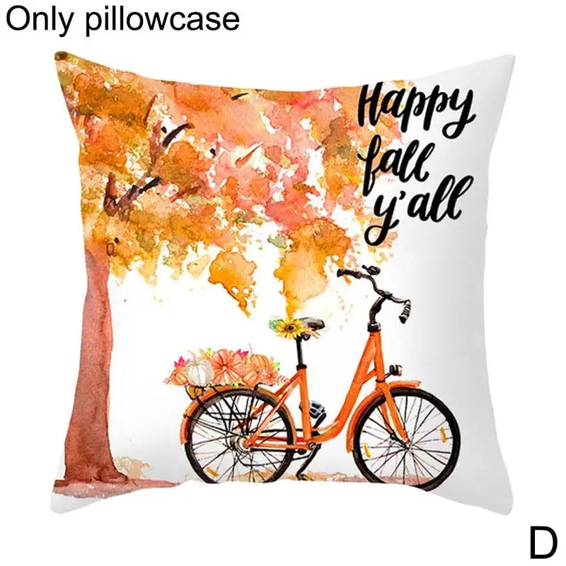 1pc Thanksgiving Autumn Maple Leaf Pumpkin Printed Peach Party Pillowcase Cover Skin Decoration 45*45cm Pillowcase Car Home K8K3 