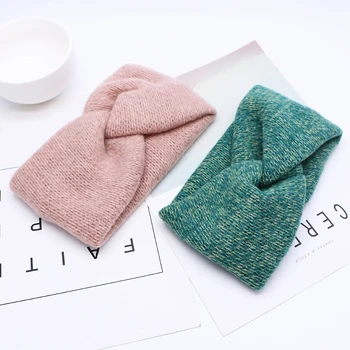 

Velvet Winter Kids Headband Winter Autumn Solid Color Girls Twisted Knitted Soft Elastic Baby Girl Headbands Hair Accesories