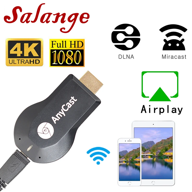 AnyCast M4 PLUS TV Stick 1080P Wireless WiFi Display Dongle Receiver for Apple Android Mobile Phone projector DLNA Airplay | Электроника