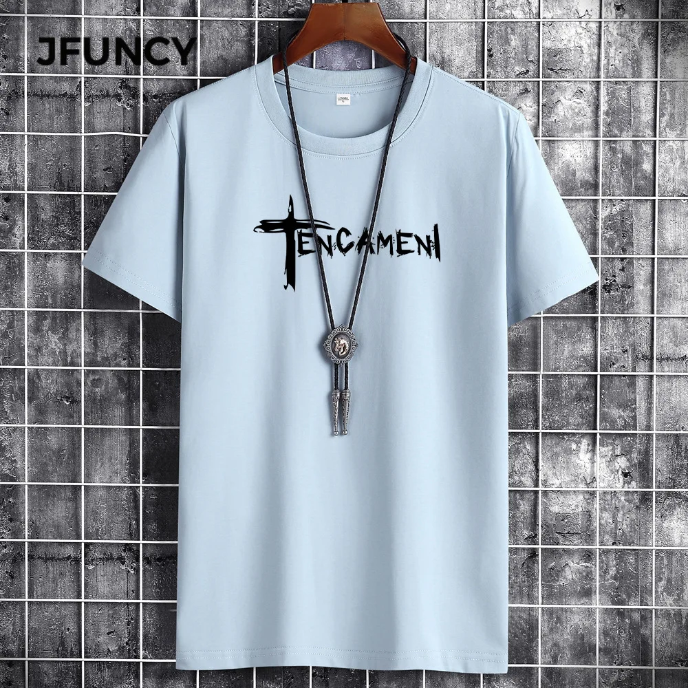 JFUNCY 2021 Summer Fitness Round Neck Man T-Shirts Man Clothing Tshirt Oversized Men T-shirts Anime Goth Punk Loose Top image_0