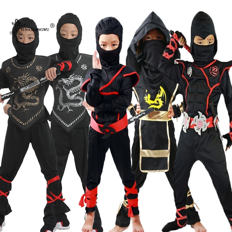 Костюм для косплея костюмы ниндзя Дети Косплей Мальчики вечерние костюмы дети японского аниме воин ниндзя ассасин игра Хэллоуин