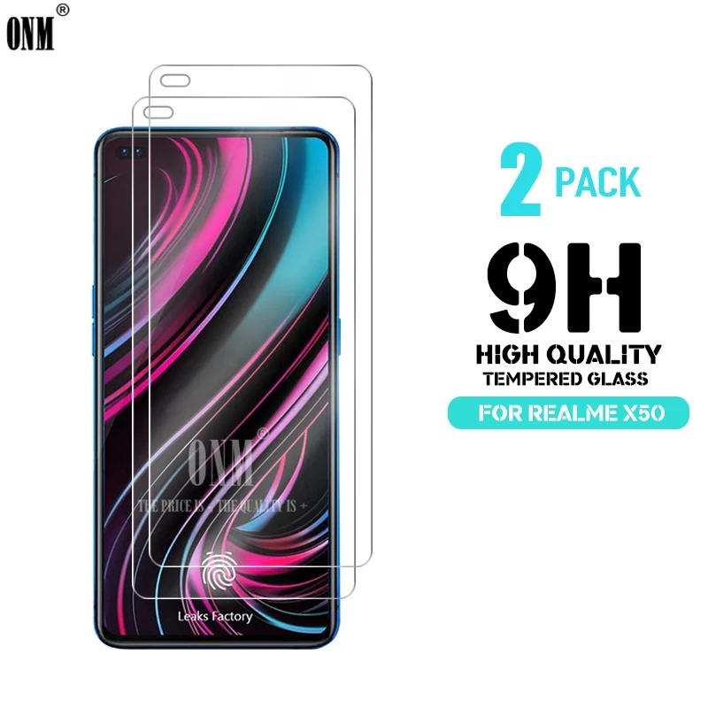 

2 Pcs Tempered Glass For OPPO Realme X50 Screen Protector Premium Tempered Glass For OPPO Realme X50 Screen Protective Film