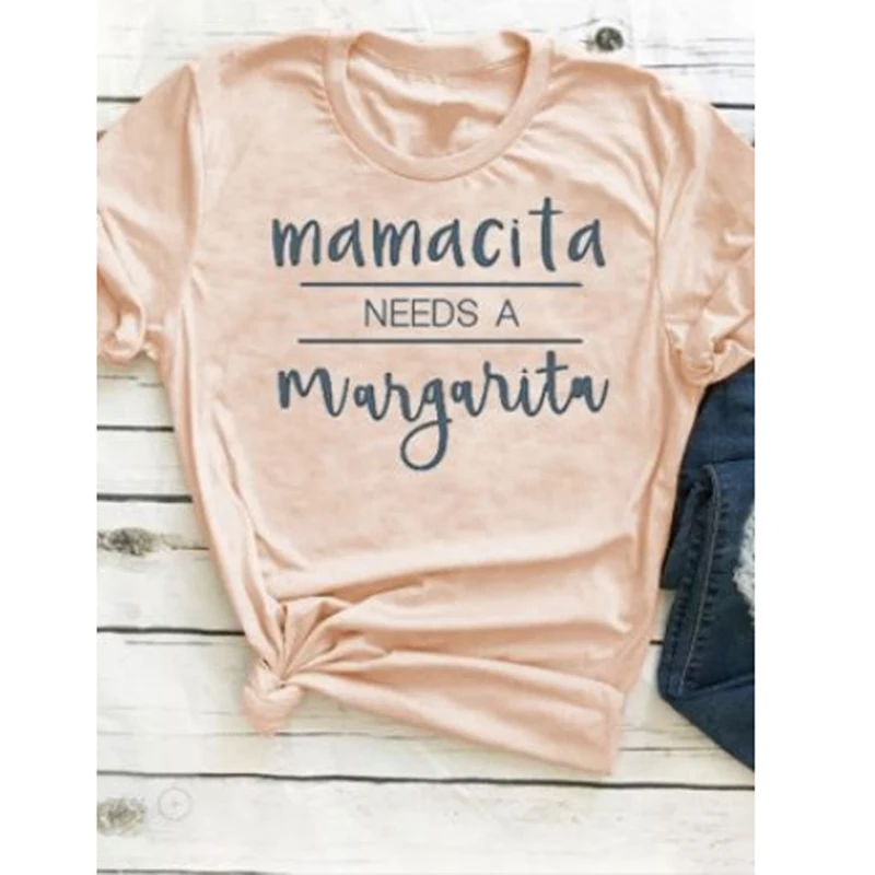Женская футболка с надписью Mamacita Needs Margarita милая графическим принтом