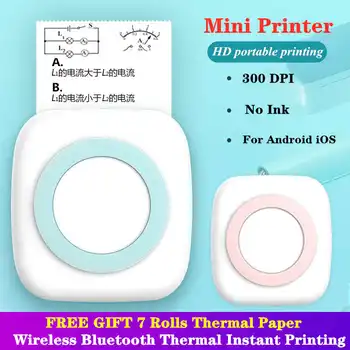 

Mini Printer for Phone Thermal Printer Wireless Bluetooth Photo Pocket Printing Printers Impresora for Mobile Phone Android IOS