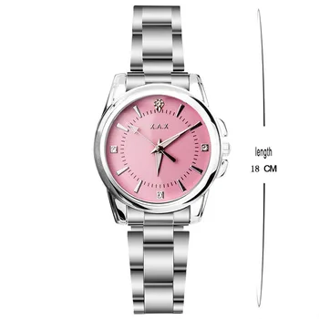 

Women Watches Stainelss Steel Bracelet Strap Quartz Movement Waterproof Pink Dial Face
