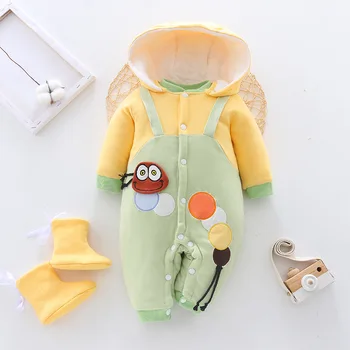 

2020 Winter Baby Girl Boy Clothes Infant Jumpsuit Overalls Toddler Romper for Newborn Thick Warm Hooded Coats Baby Boy Clothing