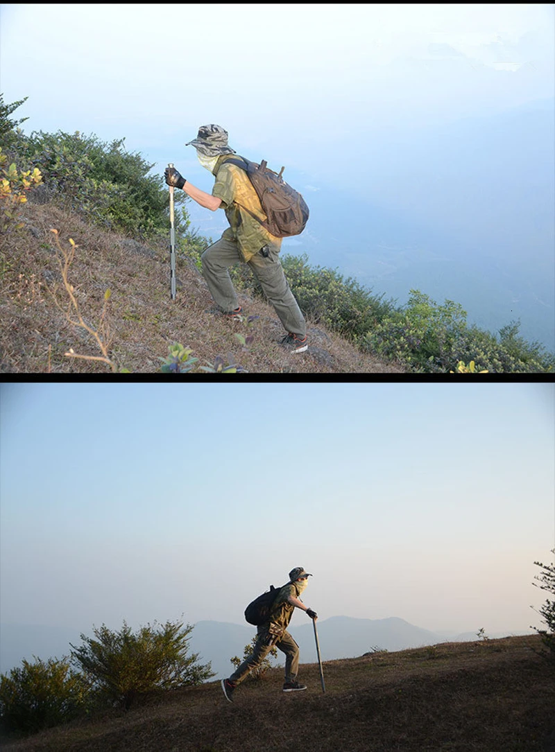 Multifunctional Outdoor Survival Tool 4 Sections Defense Tactical Walking Stick Portable Camping Alpenstock Car Emergency Tools (17)