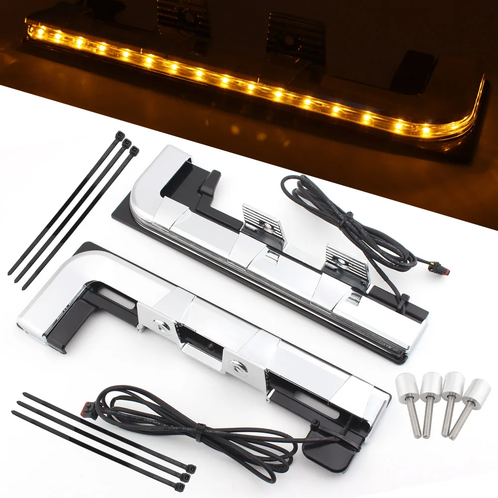 

Motorcycle Chrome LED Engine Light Panels Trim For Honda Goldwing GL1800 2018-2020 DRL/Turn Signals Trim Accessories