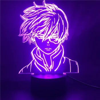 

Anime My Hero Academia Shoto Todoroki 3D LED Night Light for Children Bedroom Decoration Boku No Hero academia Toys Gifts Dolls
