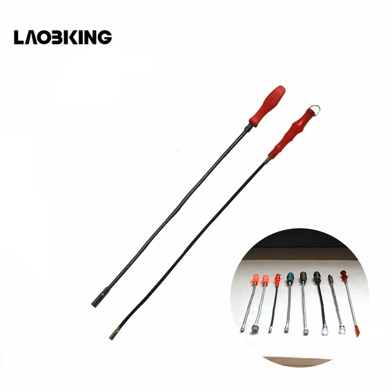 

Suction rod retractable magnetic pickup with lamp magnetic rod auto repair tool metal bendable pickup suction rod