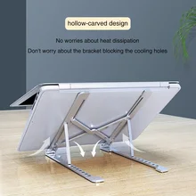 Ergonomic Desktop Laptop Stand Foldable Ultra Thin Cooling Rack Design Portable Adjustable Height Aluminum Alloy Support