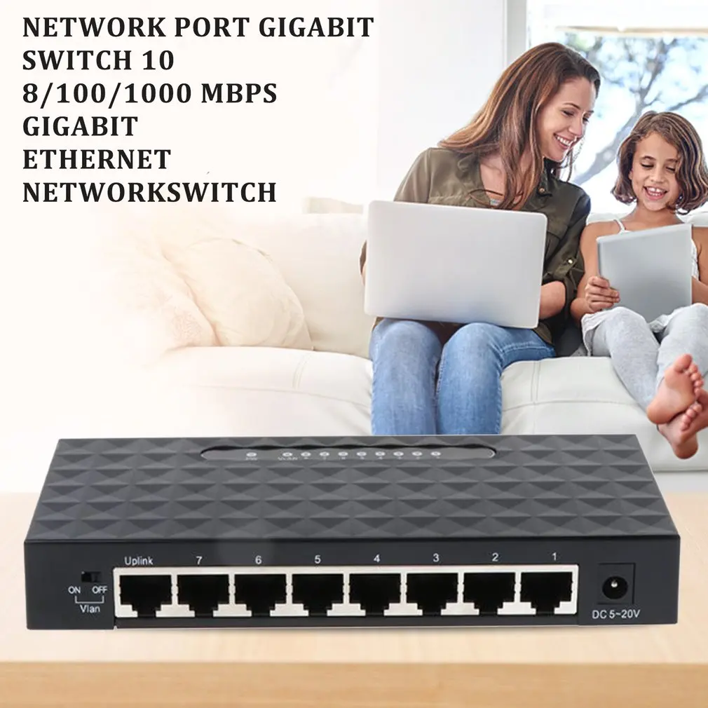 8 Порты и разъёмы гигабитный сетевой коммутатор 10/100/1000 Мбит/с гигабитный коммутатор для интернет-сети Lan HUB Ethernet интеллектуальный коммутатор