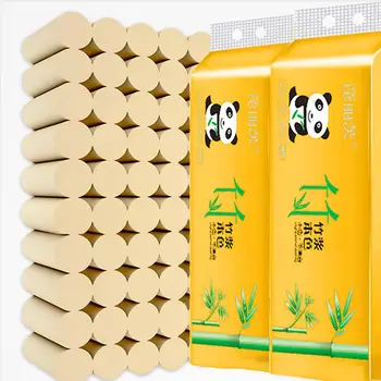 

10 Rolls Soft Unbleached Toilet Paper Home Hotel Bathroom Kitchen Office Tissue