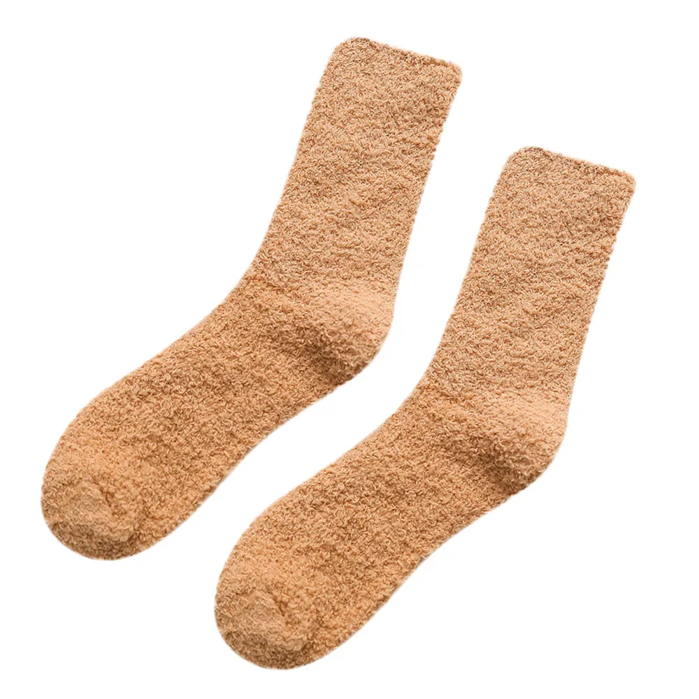 Мужские зимние плотные теплые хлопковые носки нескользящие коралловые флисовые Носки-тапочки однотонные домашние носки для сна# A