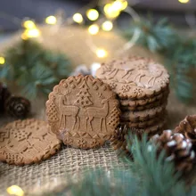 Прочный ручной Рождественский тисненый рулон тростника для выпечки печенья лапши торт тесто ролик для резьбы по дереву Снежный олень Инструменты для выпечки