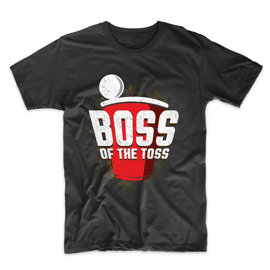 Drinking Shirt для мужчин-Boss Of The Toss забавные вечерние рубашки пива и понга классические