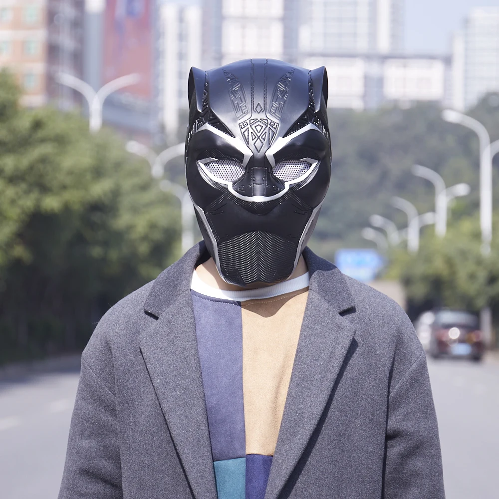Черная пантера Косплей Маска 2018 фильм Шлем Супергероя Wakanda маска для лица Аксессуары для Хэллоуина Черный реквизит для взрослых Маска для