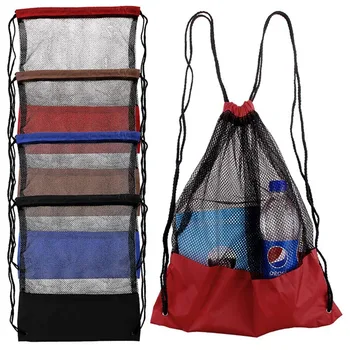

Mesh Drawstring Backpack Tote Sport Pack Clothes Shoe Travel Bag Beach Backpack