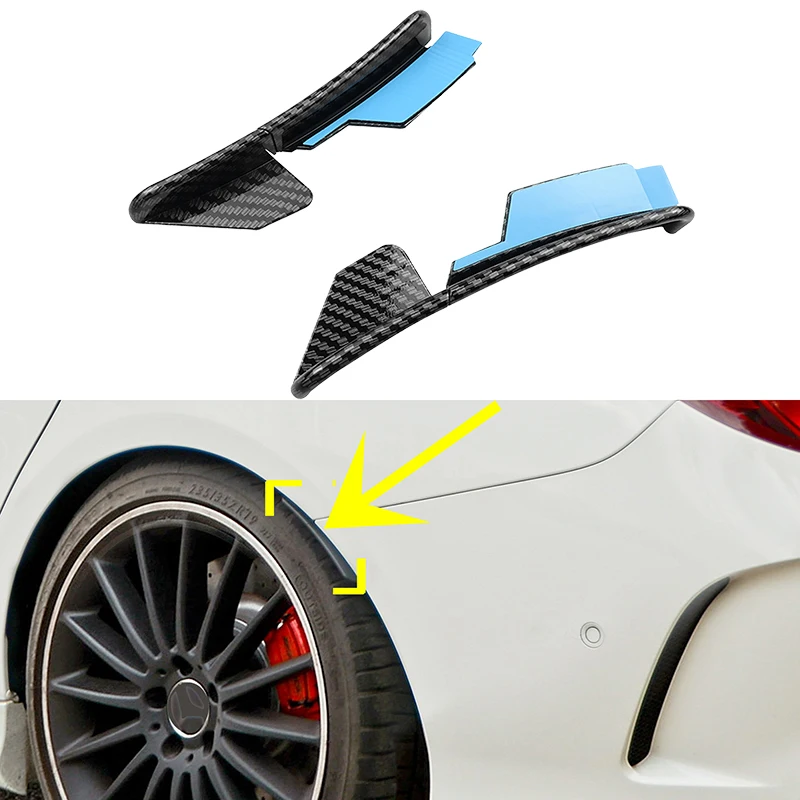 Carbon Fiber Mercedes CLA C117 CLA45 AMG CLA180 CLA200 CLA250 2013-Car Rear Bumper Fender Flare Extension Wheel Eyebrow car bumper spoiler car rear bumper lip