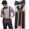 New Colorful Wedding Accessories Suspenders with Bowtie Fashion Bow Tie Set Adjustable Bow Tie & Suspenders ► Photo 1/6