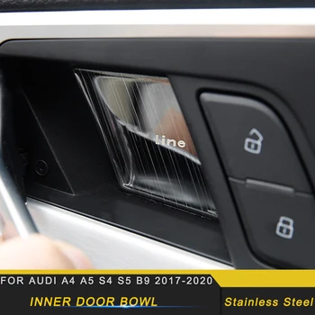 

Car Accessories Molding Inner Door Bowl Wrist Trim Sticker Cover Frame Interior Decoration for Audi A4 A5 S4 S5 B9 2017-2020