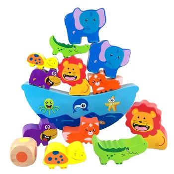 

Animal Balance Children Educational Cognitive Toy Animal Building Blocks Wood Smart Balance Bricks Pro Toy 0.62