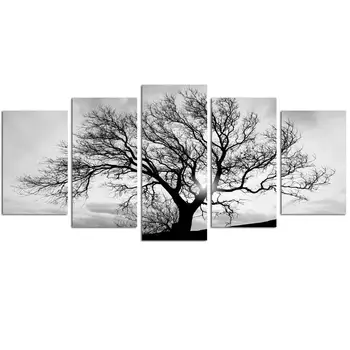 

Art Decor Black and White Tree Canvas Art Great Sunset Pictures Print on Canvas Modern Home Decor