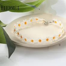 Necklace Jewelry Bijoux Flower Lace-Collar Classic Party Yellow Bohemian White Fashion