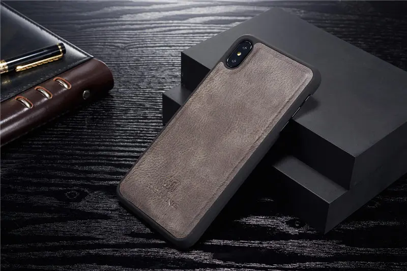 Винтажный чехол-бумажник из натуральной кожи для iPhone 11 Pro Max XR XS X 7 8 Plus, откидная крышка, съемная Магнитная задняя крышка для карт, Fundas
