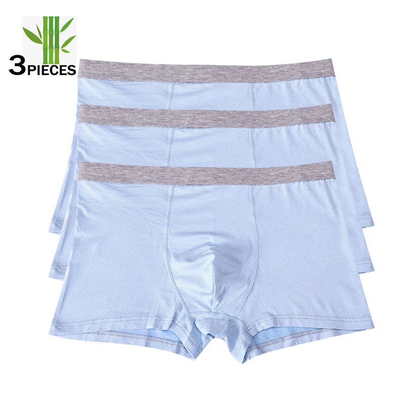 Трусы-боксеры мужские в синюю полоску 3 шт./компл. | Мужская одежда