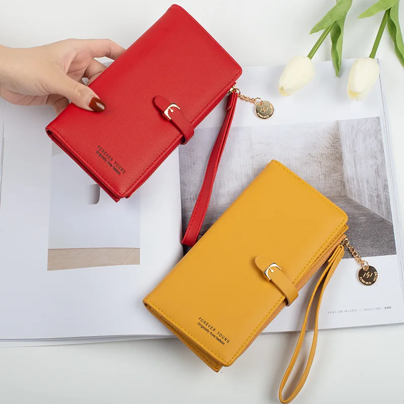 Fashion Buckle Design Women's Wallet Luxury Leather Versatile Card