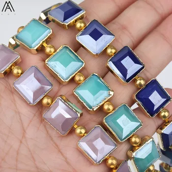 

Approx 10pcs/Strand,Purple Color Bezel Glass Cube Beads Earrings Craft Women,13mm Square Glass Strand Necklace Beads CHSJ-07AMAH