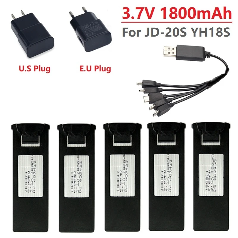 Syma Batería Lipo X5SW X5SC, 5 Unids/lote, 3,7 V, 1200mAh, Con Cargador USB 5 En 1, Para X5SC 1