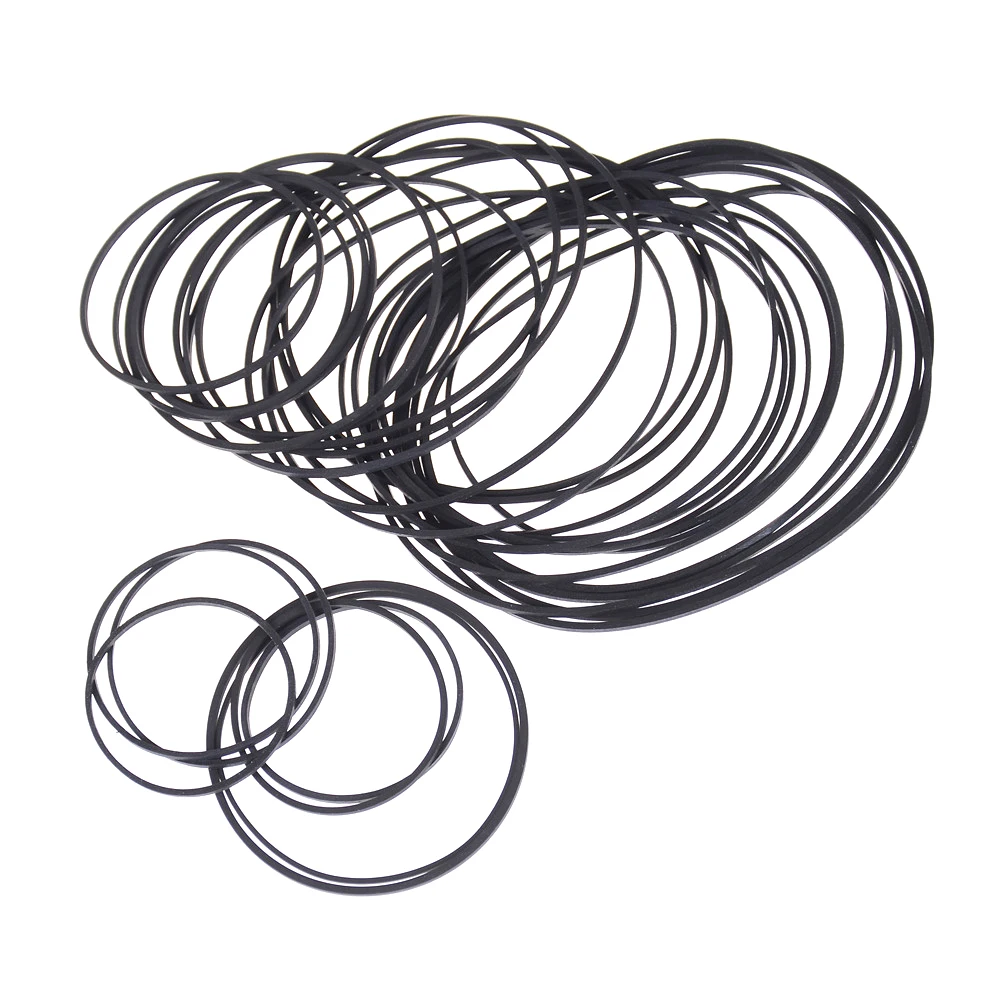 1Pack/Lot Black Rubber Small Fine Pulley Pully Belt Engine Drive Belts For DIY Toy Module Car Dia 30mm To 120mm