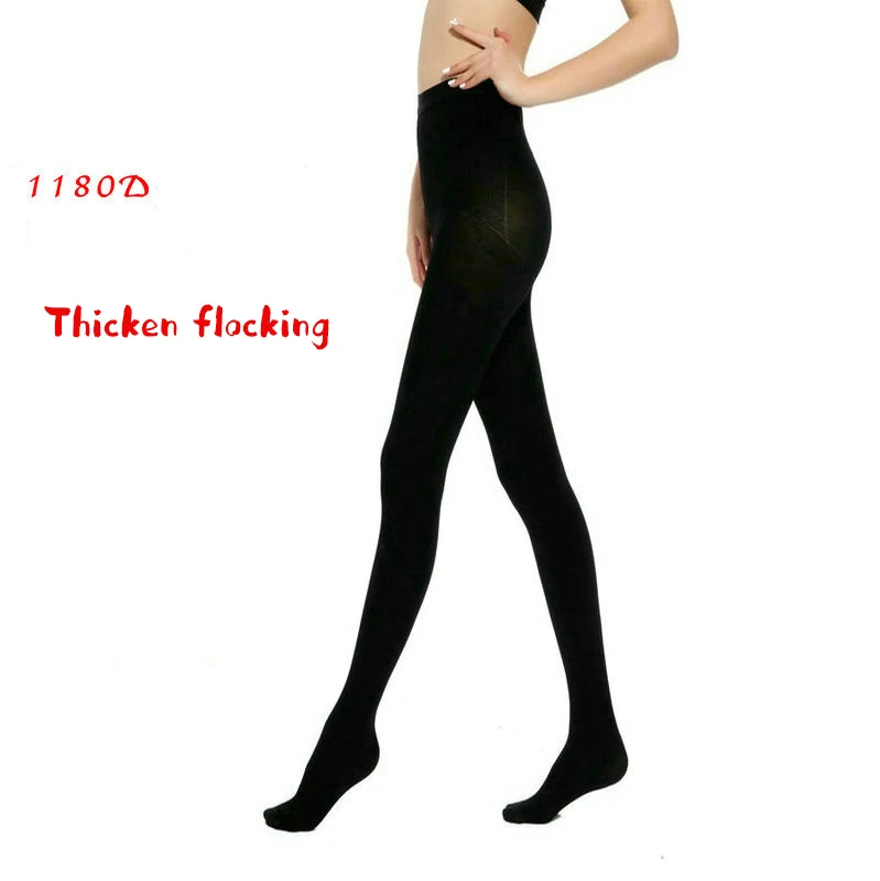 Winter Compression Pantyhose Thicken Flocking Women Tights Lift Up
