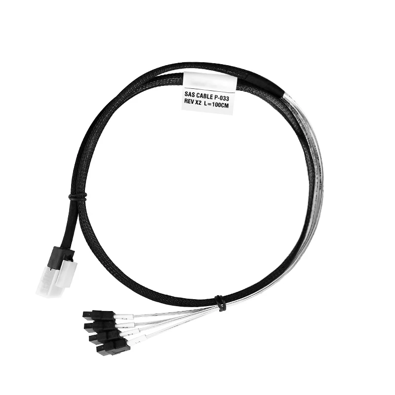 SAS кабель SFF8087 на 4 SATA Mini * 6 ГБ/сек. 65 или 100 см высокая