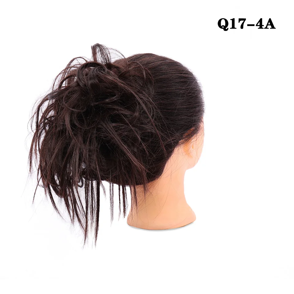 Синтетические резинки для волос шиньон грязные волосы булочка эластичная лента натуральный поддельный шиньон Термостойкое волокно для женщин LUPU парик - Цвет: 4A