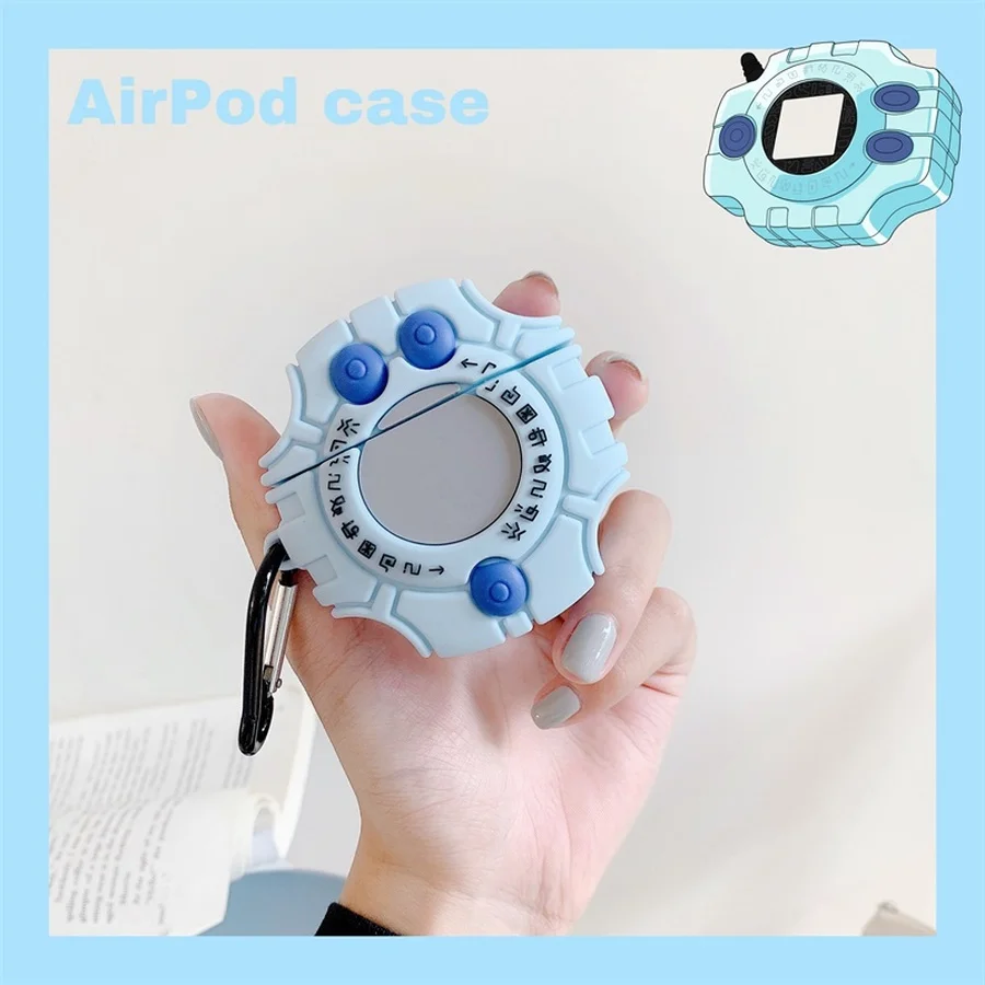 3D силиконовые чехлы для наушников Digimon Monster для Apple Airpods 1/2, коробка для зарядки, милый мультяшный защитный чехол для наушников с крючком